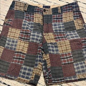 Patchwork Plaid Men's Shorts